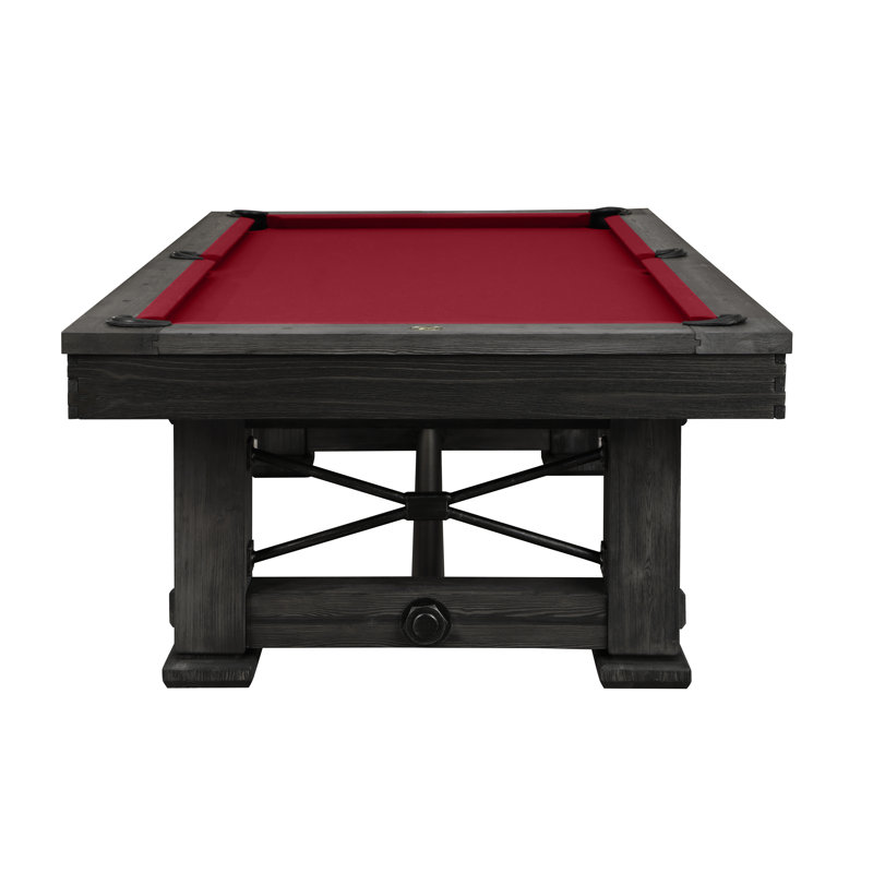 Rio Grande Slate Pool Table with Professional Installation Included, 8' 5", Weathered Raven, Burgundy