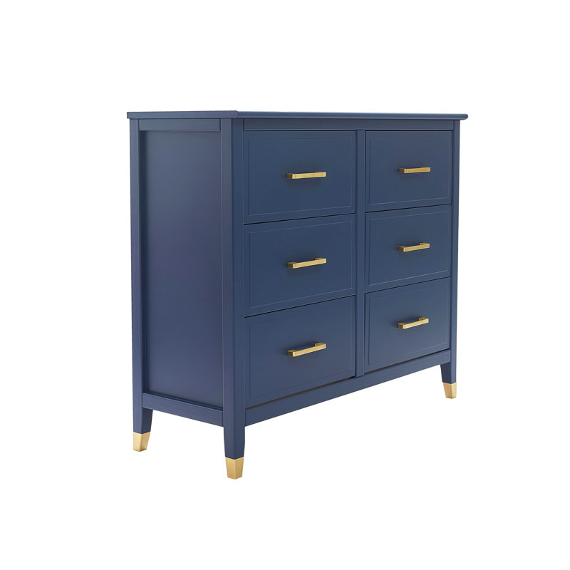 6 Drawer 105Cm W Double Dresser, Navy