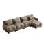 Canapé modulaire moderne en L avec repose-pieds et 4 coussins - Design ergonomique incurvé, assemblage facile-1665973562