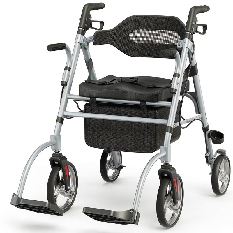 2 In 1 Rollator Walker, Gray