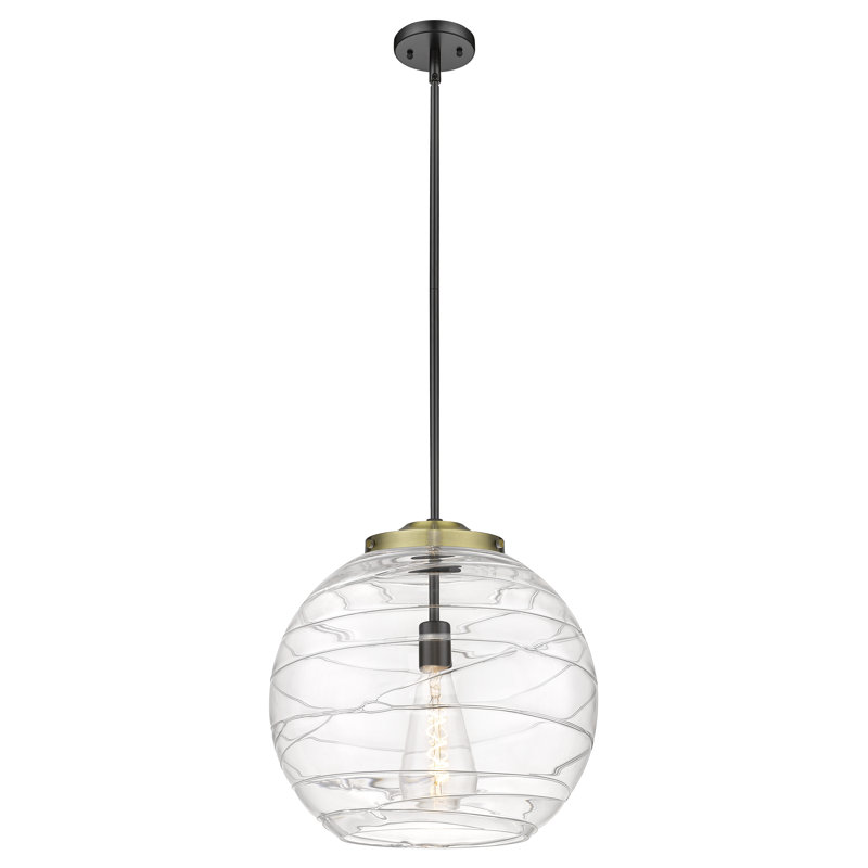 Luminaire suspendu sphérique 1 lumière Cindi, Black Antique Brass