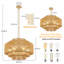 Lustre tambour en rotin de style bohémien tissé à la main à 6 lumières Abilene