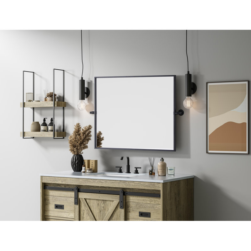 Miroir Amoura, Noir, 30 po x 24 po