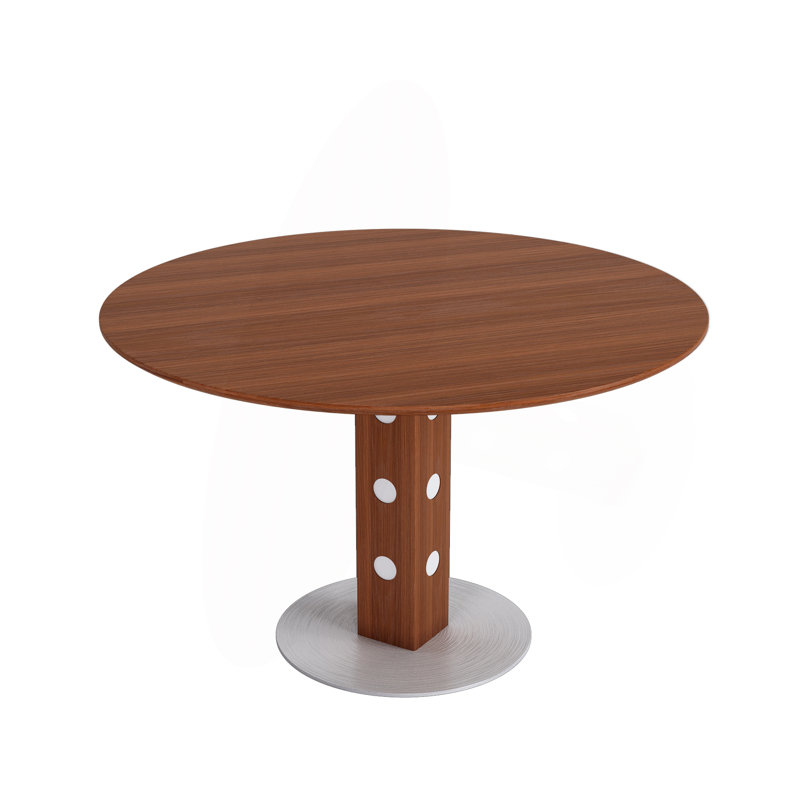 Table de salle à manger Farmhouse, Brun, H 30 po x l 43,3 po x P 43,3 po, Noyer