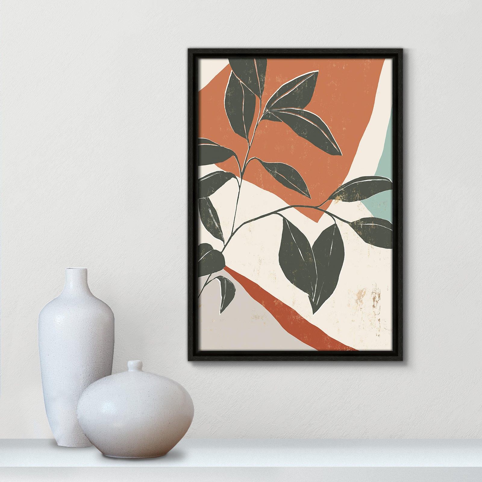 Cutout Leaves "Cutout Leaves I" Print, 19.5" H x 13.5" W x 2" D, Espresso Framed