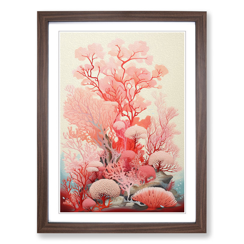 Single Picture Frame Print on Wood, 46cm H x 34cm W, Walnut Framed