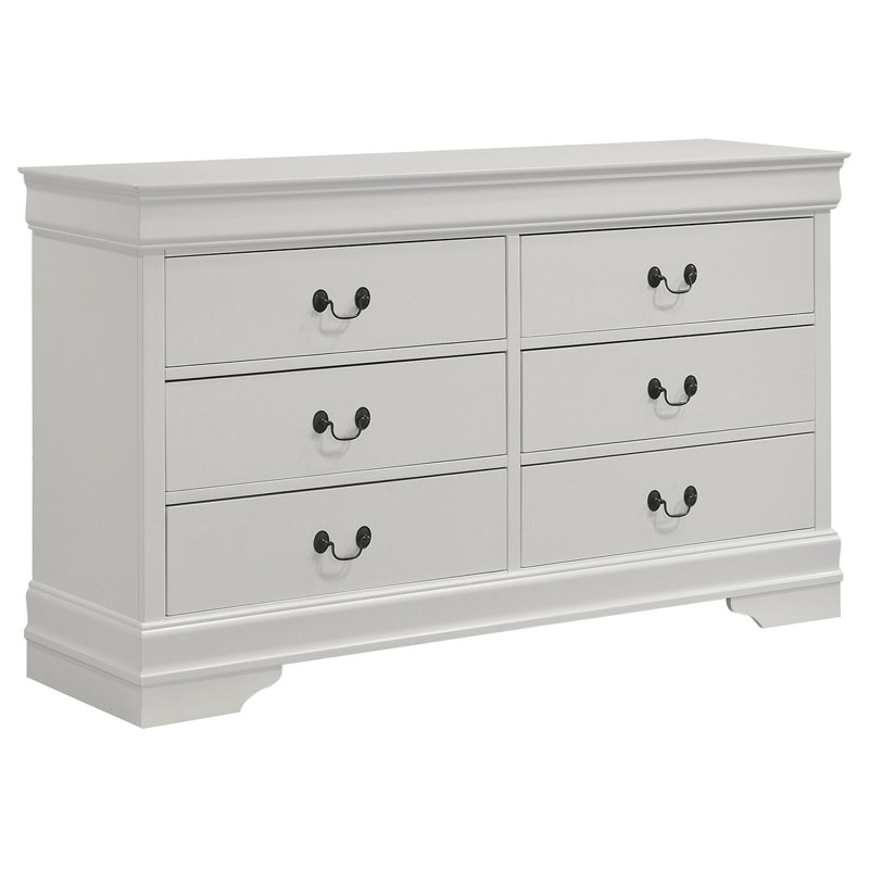 Commode 6 tiroirs Frances, Blanc