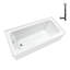 Baignoire en alcôve en acrylique blanc brillant avec drain extérieur 66 po x 32 po Streamline-101700384
