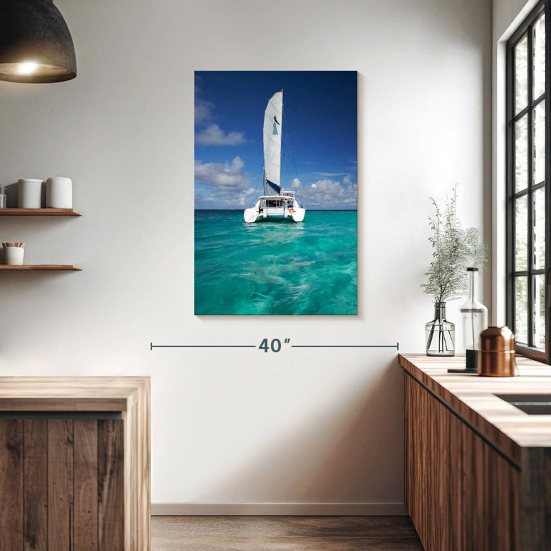 Aime Turquoise Sea Catamaran, 39" H x 26" W