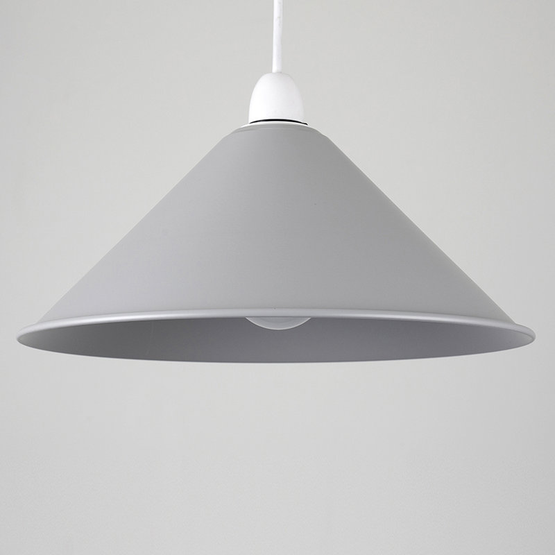 Waywell 12.5cm H Metal Empire Pendant Shade ( Clip On ), Grey, 6W BC B22 GLS