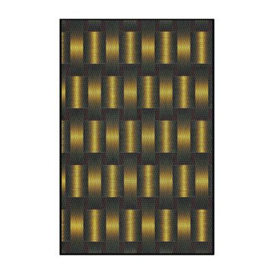 Tapis de zone dorée/noir à motifs