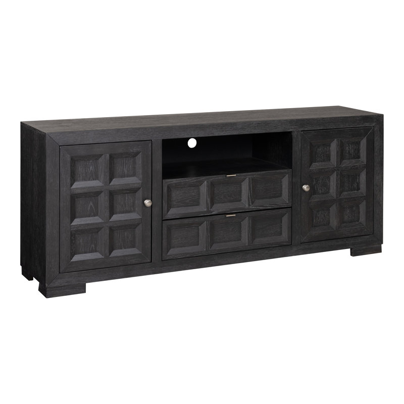 Schell 72" TV Stand with Cabinets and Drawers, Black