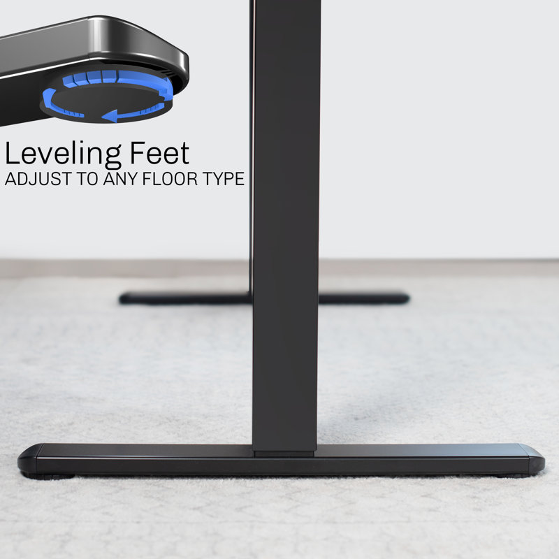 Black Adjustable Height Electric Dual Motor Desk Frame