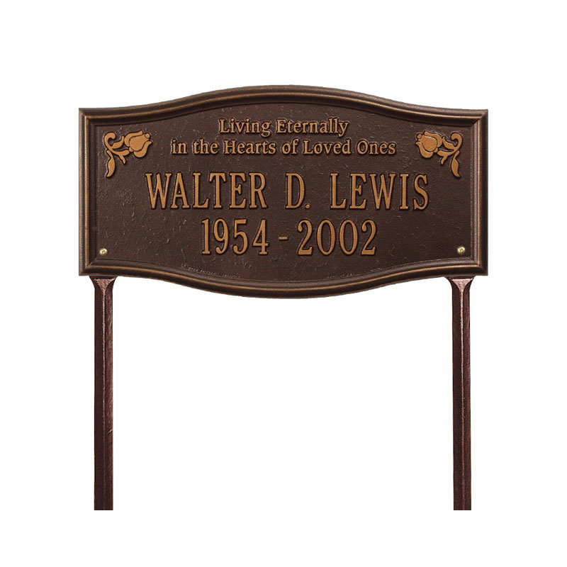 Alexandria 'Living Eternally' Memorial Plaque, Yes, Antique Copper