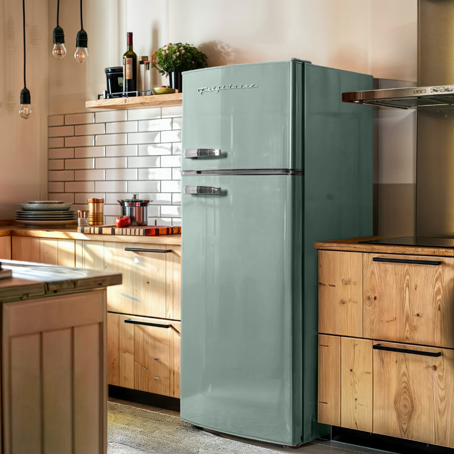 FRIGIDAIRE 7.5 Cu. Ft. Capacity Retro Fridge Freezer Combo, Apartment Size
