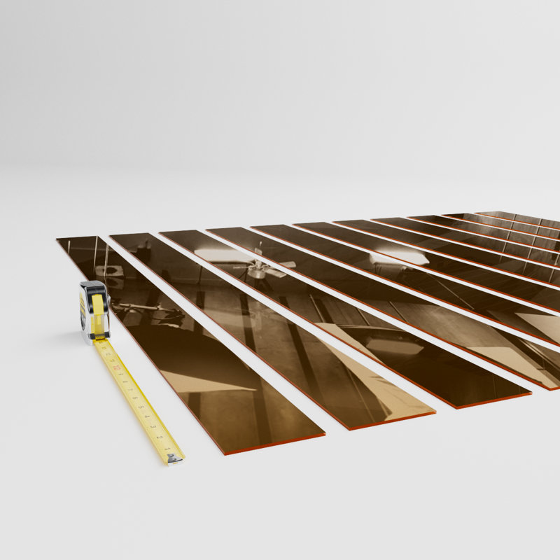 Ensemble de panneaux muraux réglables en acrylique avec lattes de l 4 po, H 47 po x l 44 po, Miroir doré