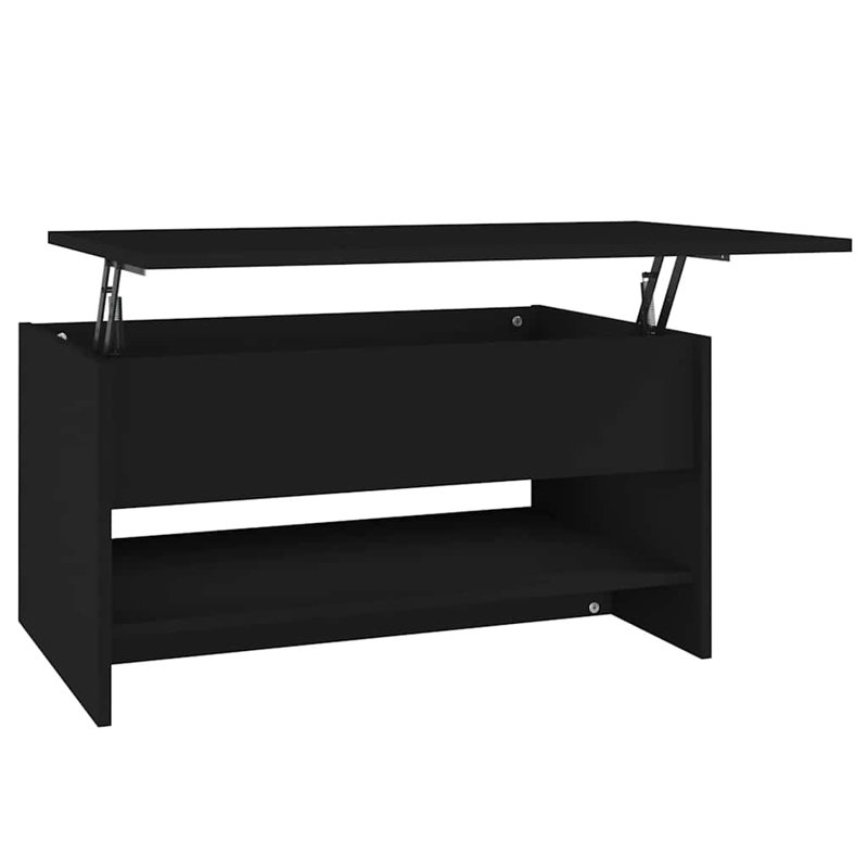 Buglosse Manufactured Wood Frame Single Coffee Table with Storage, Black, 15.7" H x 31.5" W x 19.7" D