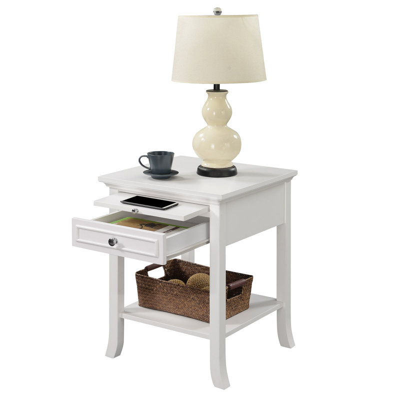 Table de bout avec rangement Carbin, Blanc