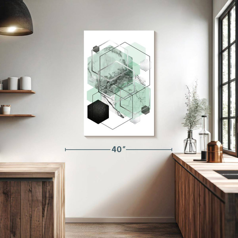 Avery Mint Geometric II, 39" H x 26" W