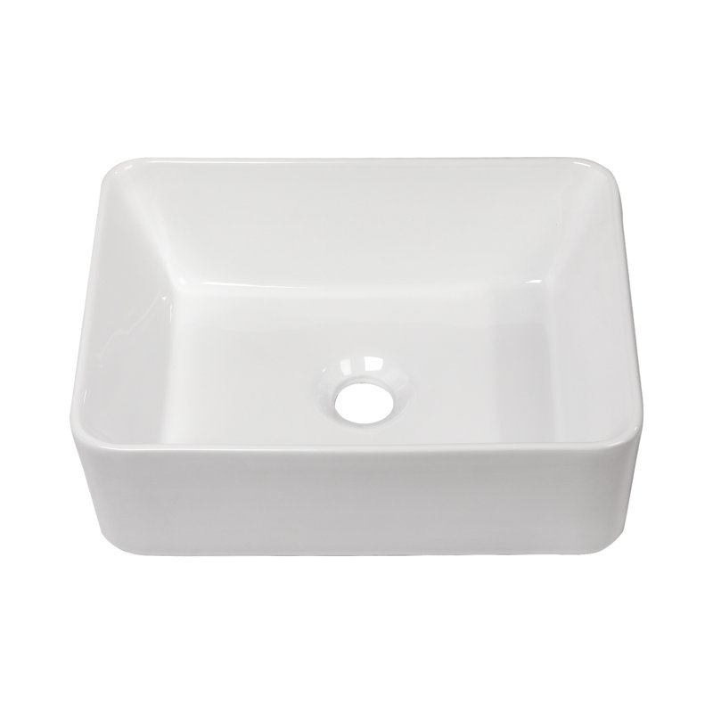 Black Ceramic Rectangular Bathroom Sink 16"X12". Modern European Influence. Graceful Appearance, Low Water Absorption. Stain , Smooth Finish. Above Counter Installation. 1 3/4" Drain Hole. 16X12 Inch
