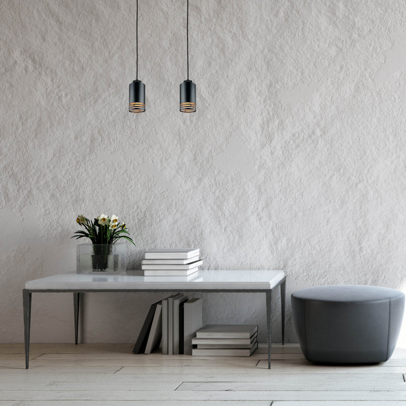 - Light Pendant, Black, 2 Lights