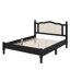 Ensemble de chambre à coucher 3 pièces avec cadre de lit en bois pleine grandeur, 1 table de chevet rétro et 1 coiffeuse de maquillage avec tabouret-119446705-119446704
