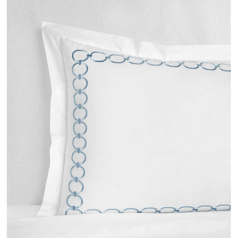 Catena Cotton Sham, King, White/Sea