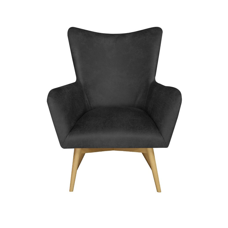 Wesley Upholstered Wingback Chair, Graphite