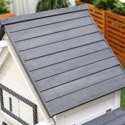 65" Chicken Coop With Detachable Run, Wooden Outdoor Poultry Cage Nesting Box, Roosting Bars And Automatic Door For Garden House Resistive Sensor