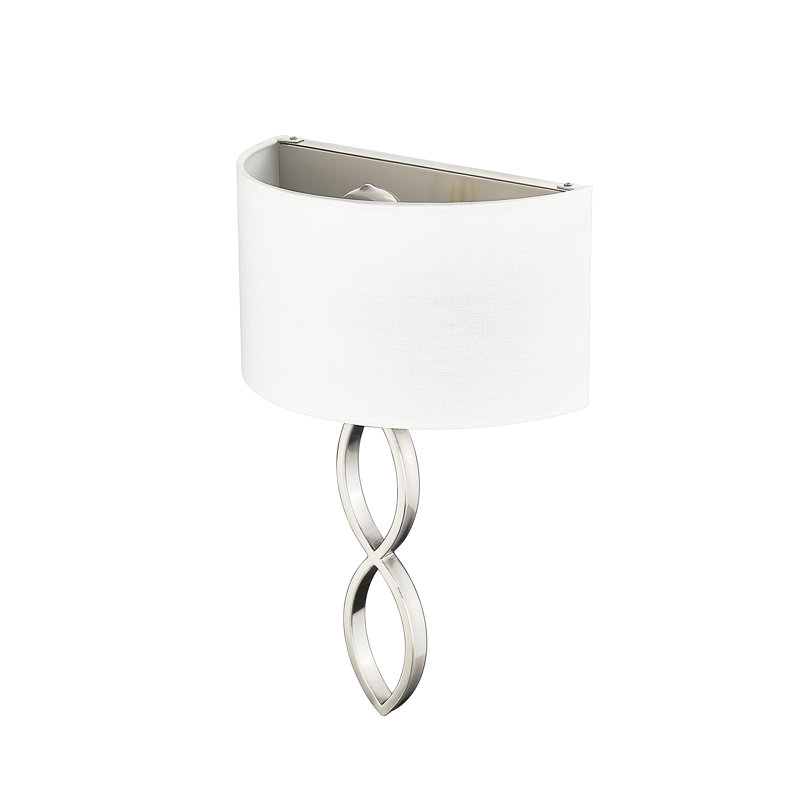 Yohji 18.8" Tall Steel Flush Mounted Sconce, Brushed Nickel