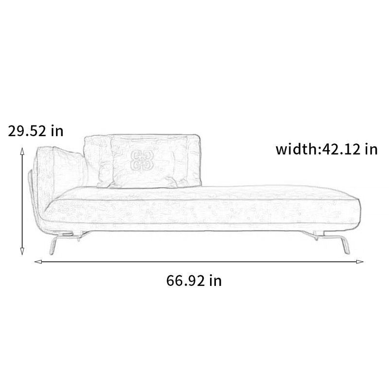 Light luxury modern cotton linen chair, Left Hand Facing