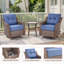 Ensemble de conversation d'extérieur en osier d'extérieur 7 pièces Elona avec glissières, repose-pieds et table d'appoint pour patio-473759016