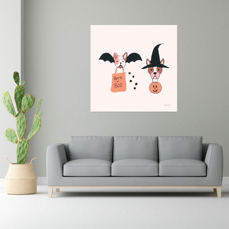 Art contemporain noir avec des animaux, H 48 po x l 48 po