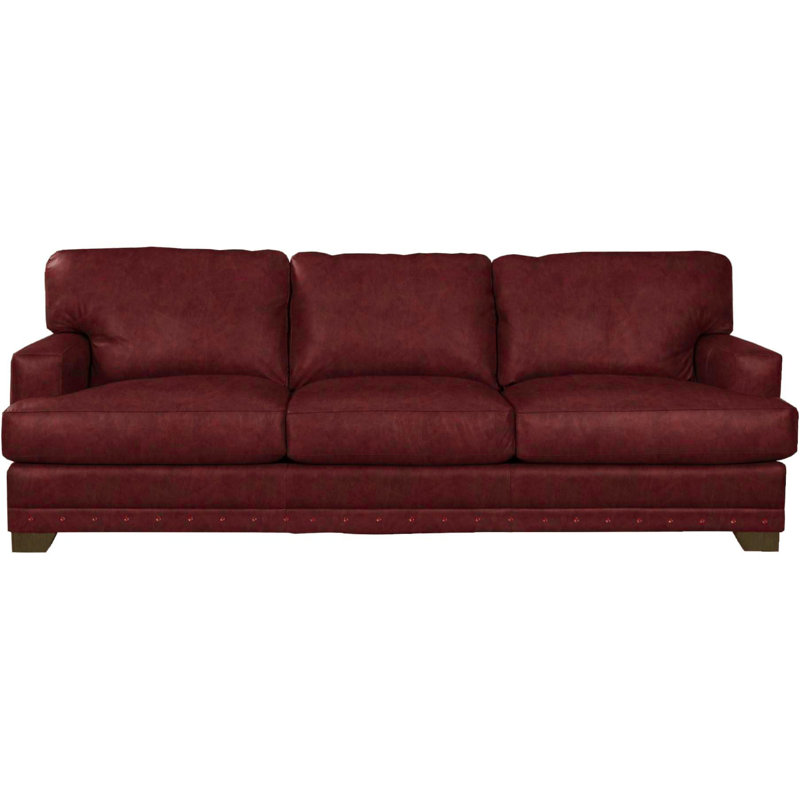 Canapé en cuir véritable Nixson, Rouge