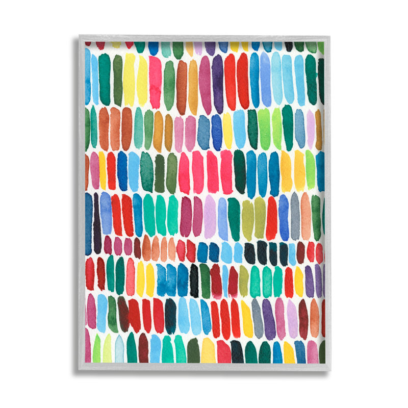 Varié de lignes arc-en-ciel, motif abstrait, aquarelle, ensemble d'art numérique texturé, par Regina Moore, L 16 po x H 20 po
