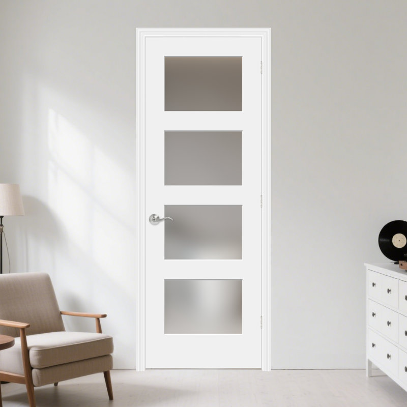 Porte standard en verre trempé givré 4 portes Pantry, 28 po x 80 po