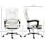 Fauteuil de bureau blanc crème avec massage en 6 points, repose-pieds réglable en hauteur, repose-pieds, crème