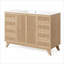 Meuble-lavabo moderne autoportant de 47,56 po avec lavabo simple, comptoir en SMC, armoire de rangement en MDF et portes à fermeture amortie.