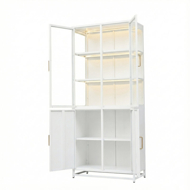 76.75'' Tall Display Cabinet, White