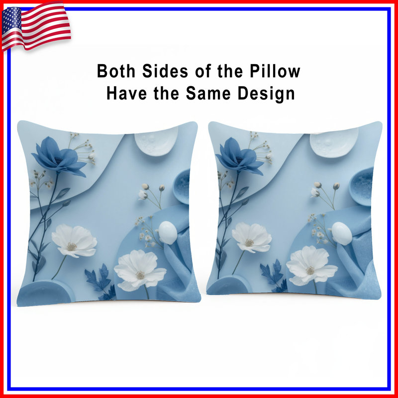 Coussins décoratifs bleus, 20 x 20 pouces