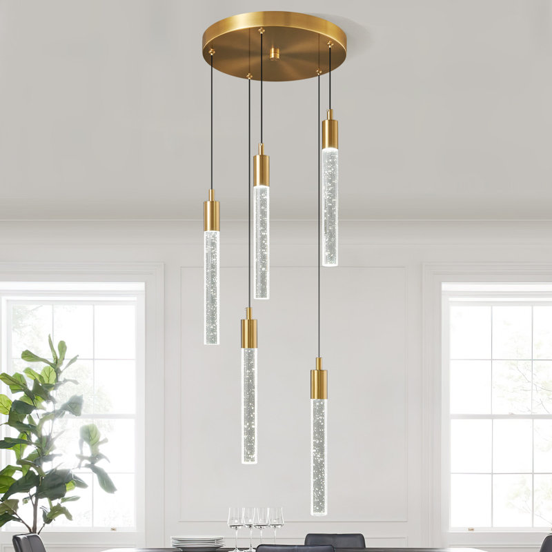 Mini luminaire suspendu en cristal Hamrnand - Light, Doré, 5