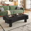 Table basse à plateau relevable pour salon 42 po - Rangement caché à panneau cannelé, relevage hydraulique silencieux, coins de sécurité courbés, assemblage en 5 minutes (l 27 po x H 13 à 18,9 po, noir)-115322622