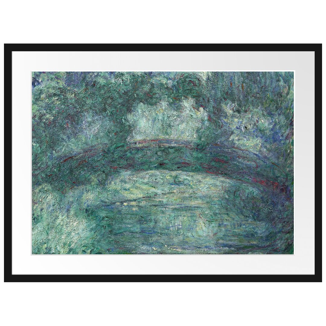 Claude Monet - Japanische Brücke Über Den Seerosenteich IV - Im Bilderrahmen Mit Galerie-Passepartout