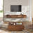 Blosse Floating TV Stand with 39.37'' Square Coffee Table Set, Fully Assembled-101250173-124521491