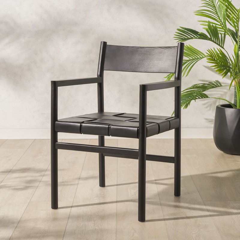 Chaise en cuir Demartini, Noir, noir, noir, noir, Noir, noir, noir, noir