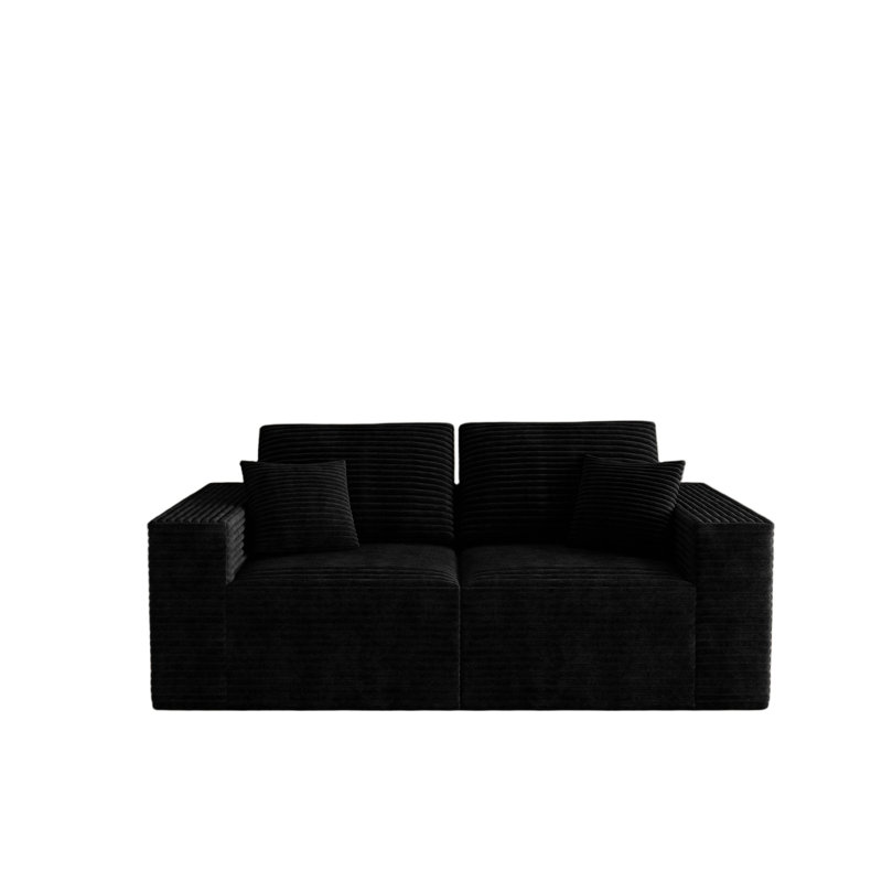 Siège modulaire modulaire pour canapé, canapé rembourré et compressé pour le salon, la chambre à coucher, un appartement, aucun assemblage requis, combinaison sans PC pour 2 personnes, tissu en velours côtelé moelleux