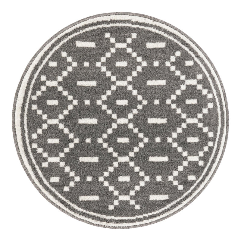 Ivy Bronx Begna Nathanyl Rug Gray, Round 3'1"