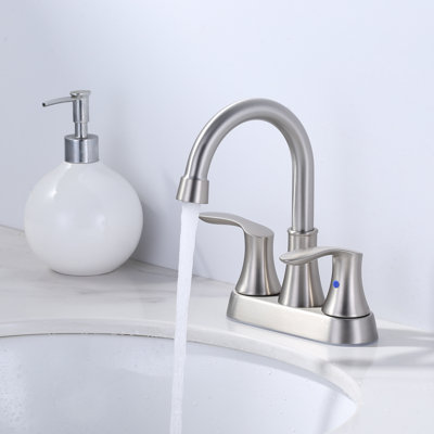 Robinet de lavabo pour salle de bain à 4 poignées et 3 trous à 4 poignées avec bonde escamotable 4 pouces