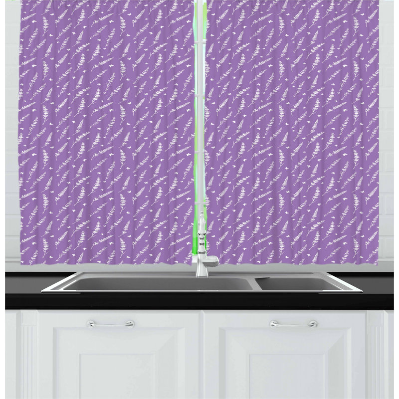 Floral Tailored Kitchen Curtain