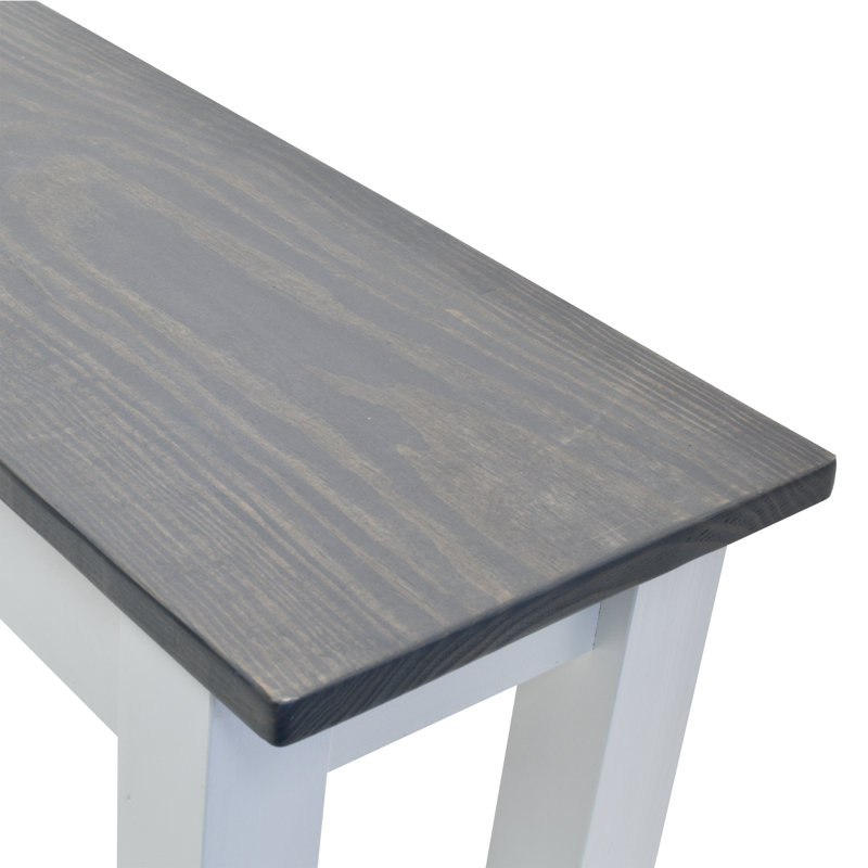 Tenny Solid Wood Bench, 17" H x 42" W x 12" D